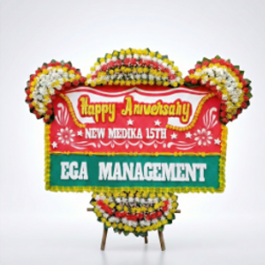 Bunga Papan Anniversary (Merah & Hijau)