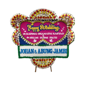 Papan Bunga Happy Wedding - Sweet Heart Blooms
