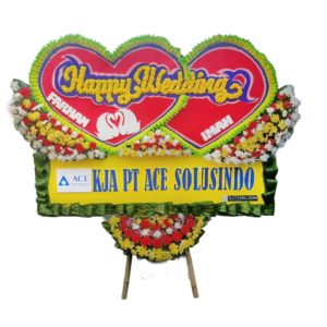 Papan Bunga Happy Wedding - Eternal Twin Hearts Edition
