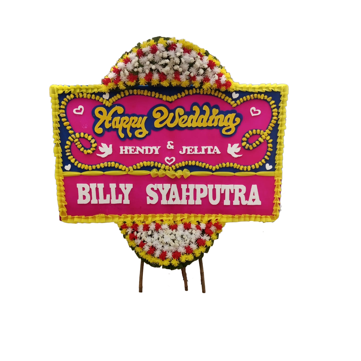 Papan Bunga Happy Wedding - Pink Romance Series