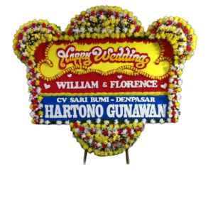 Papan Bunga Happy Wedding - Golden Joy Series