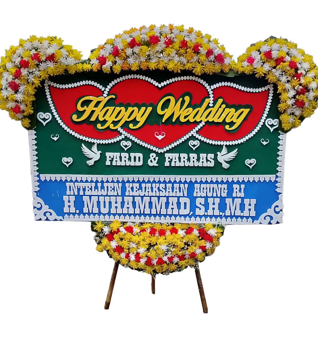 Papan Bunga Happy Wedding