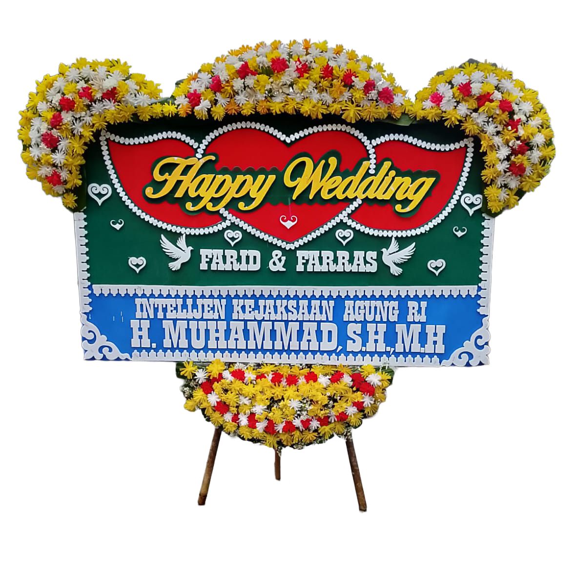 Papan Bunga Happy Wedding
