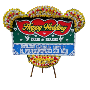 Papan Bunga Happy Wedding Premium - Colorful Heart Series
