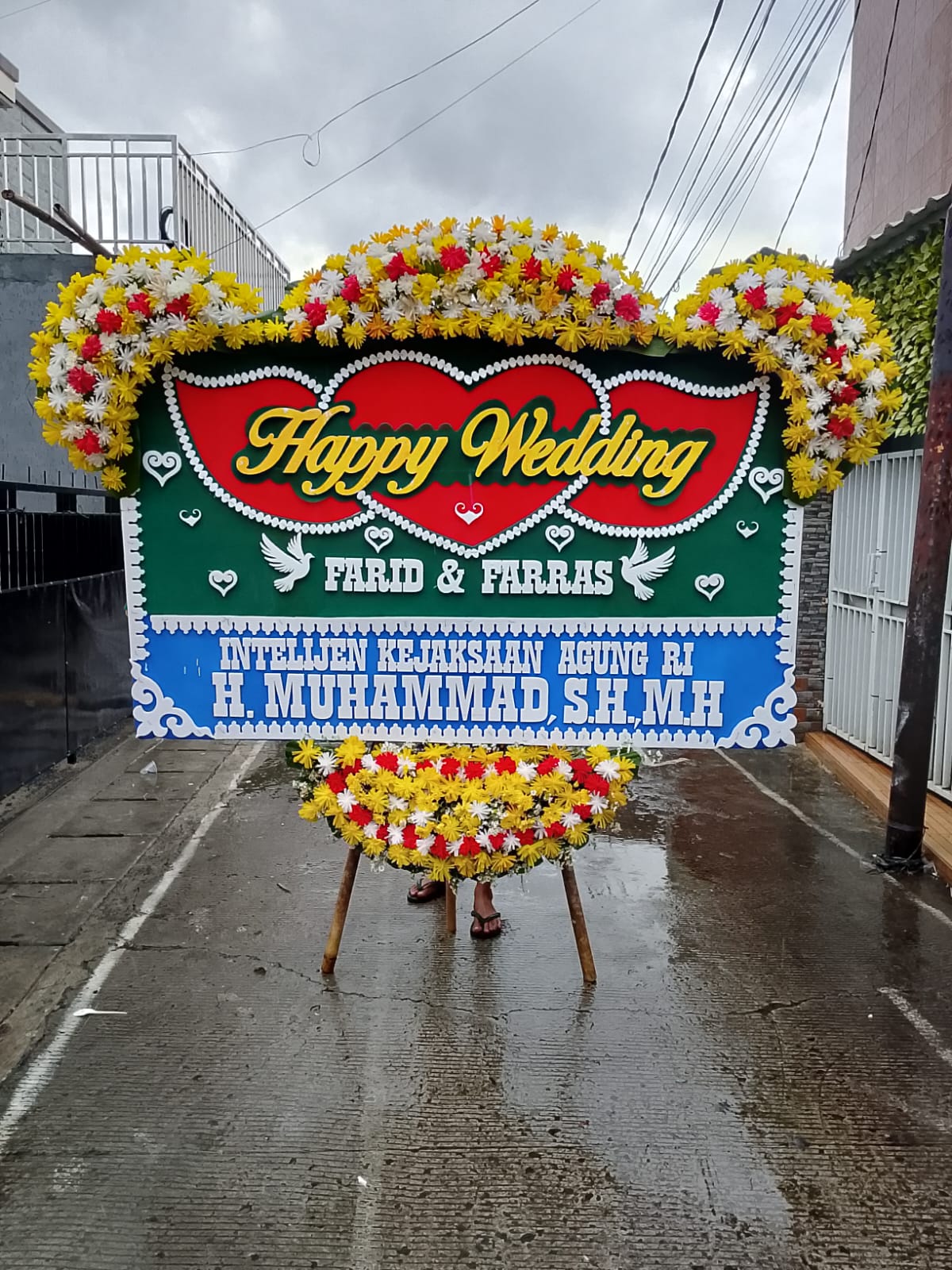 Papan Bunga Happy Wedding Premium - Colorful Heart Series - Gambar 2