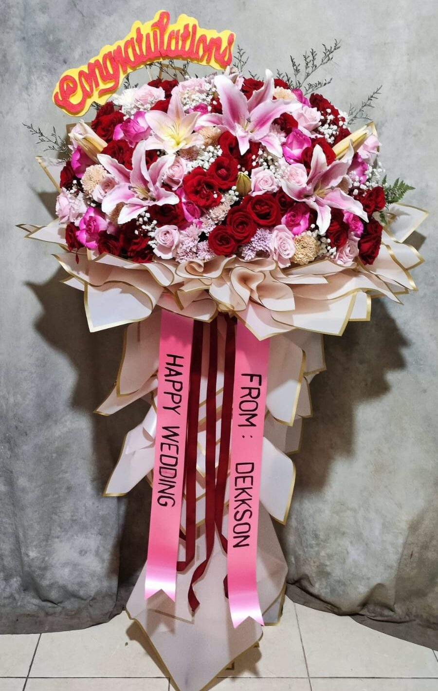 Standing Flower Merah Pink Lily