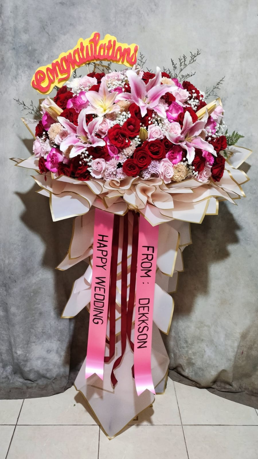 Standing Flower Merah Pink Lily