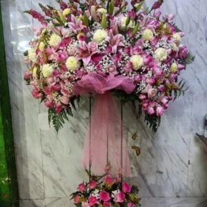 Standing Flower Pink Cerah 2 Susun