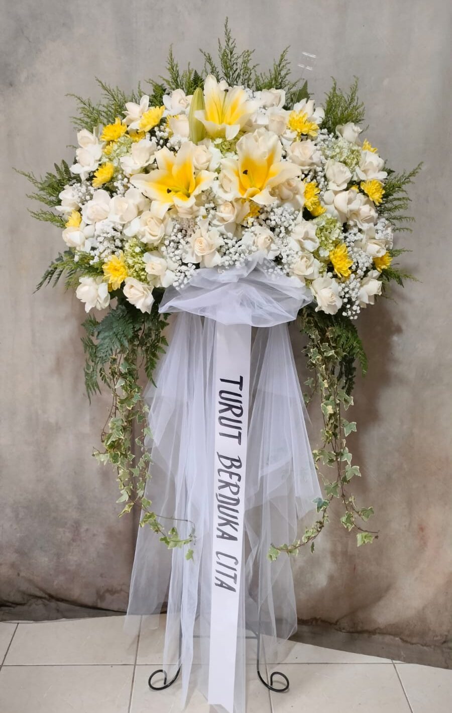 Standing Flower Putih Kuning